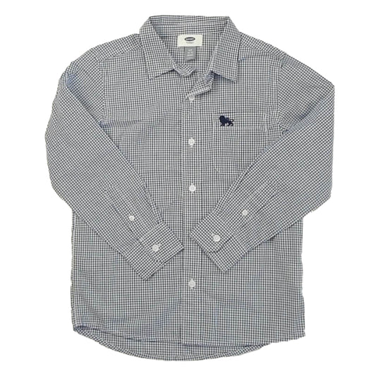 Old Navy Boys Blue Check Button Down Short Sleeve Size: 6-7 Years Blue Check