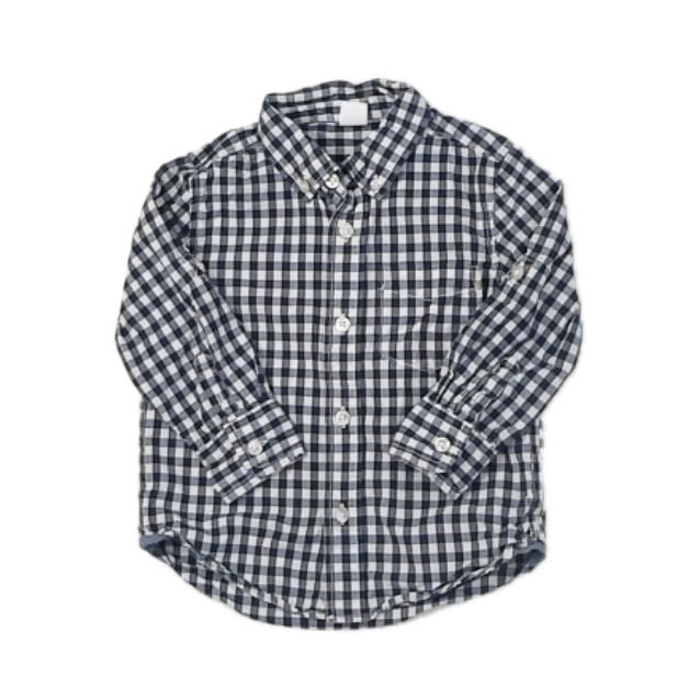 Gap Boys Blue Check Button Down Long Sleeve Size: 2T Blue Check