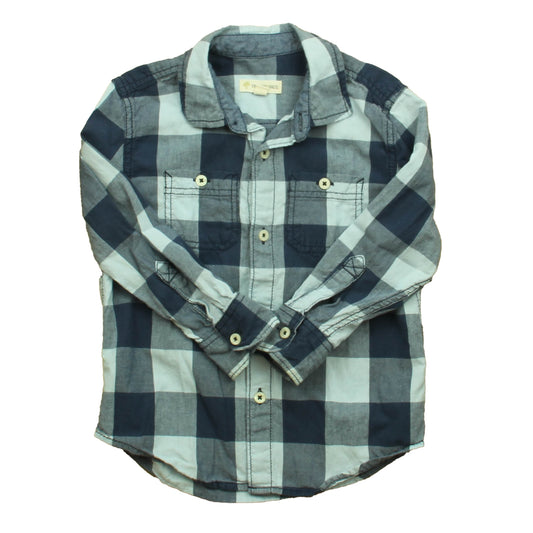 Tucker + Tate Boys Blue Check Button Down Long Sleeve Size: 3T Blue Check