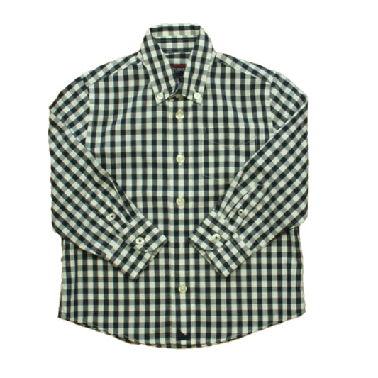 Untuckit Boys Blue Check Button Down Long Sleeve Size: 3T