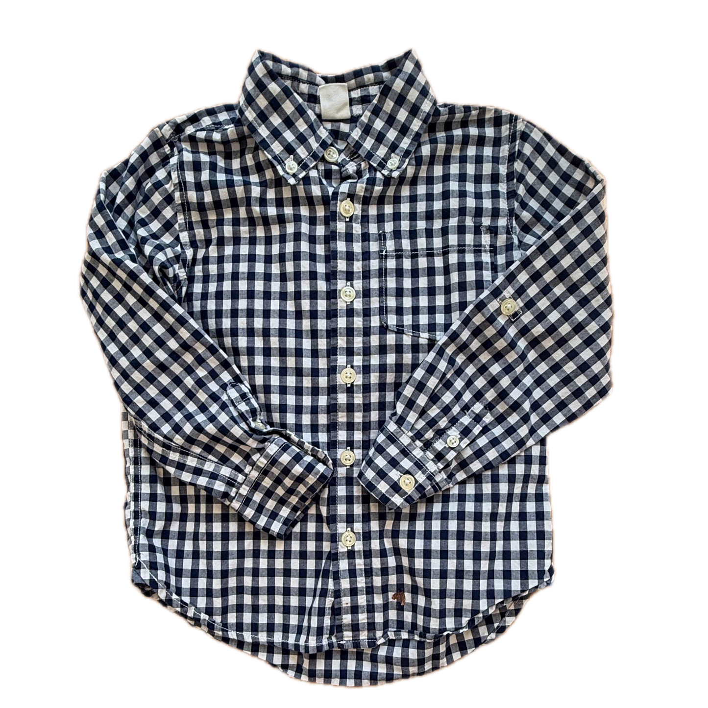 Gap Boys Blue Check Button Down Long Sleeve Size: 5T Blue Check