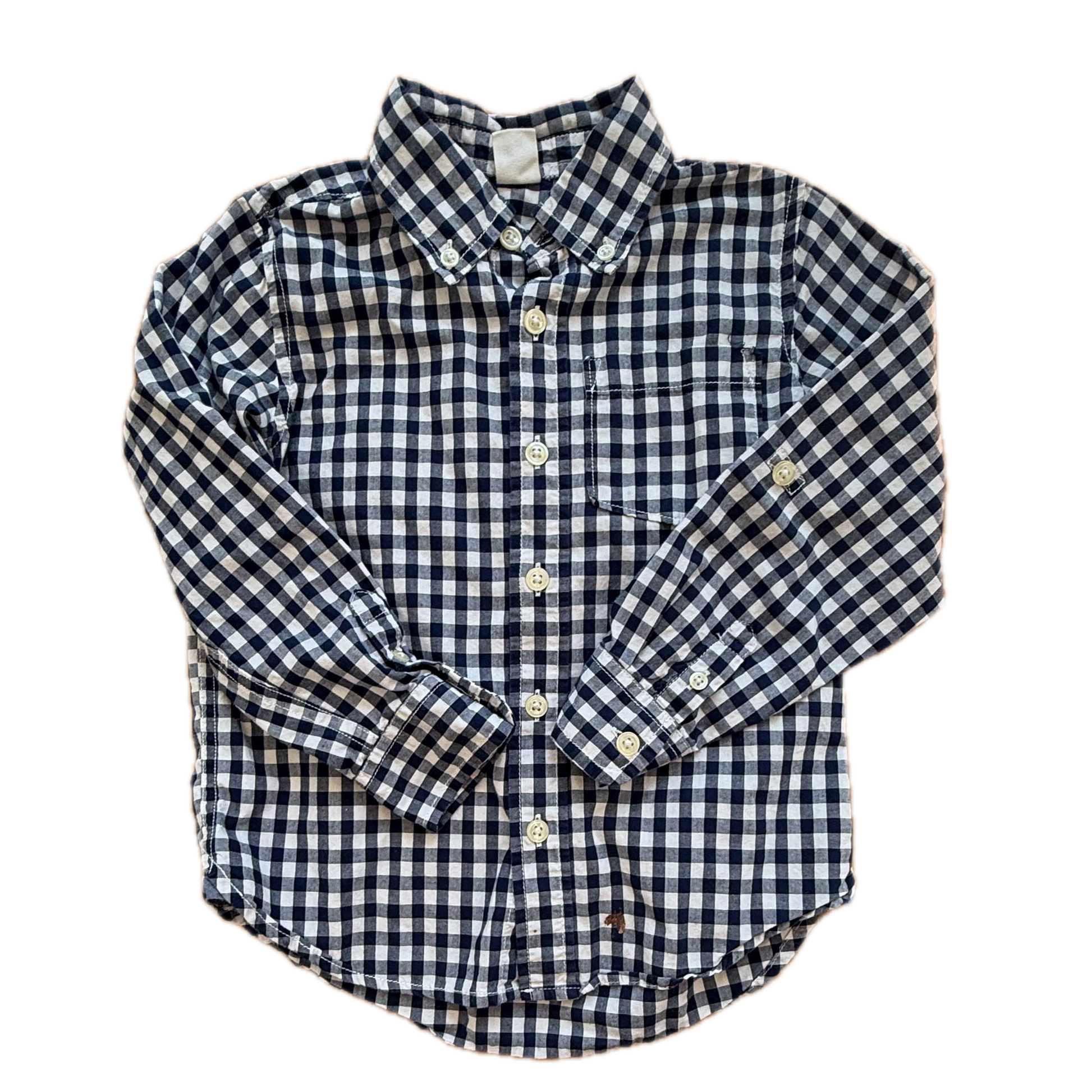 Gap Boys Blue Check Button Down Long Sleeve Size: 5T Blue Check