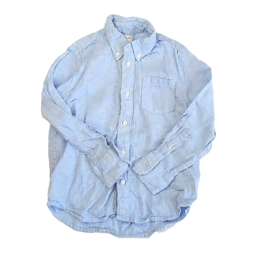 Crewcuts Boys Blue Check Button Down Long Sleeve Size: 6-7 Years Blue Check