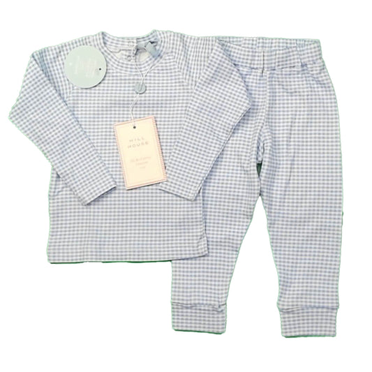 Hill House Boys Blue Check 2-piece Pajamas Size: 6-12 Months Blue Check