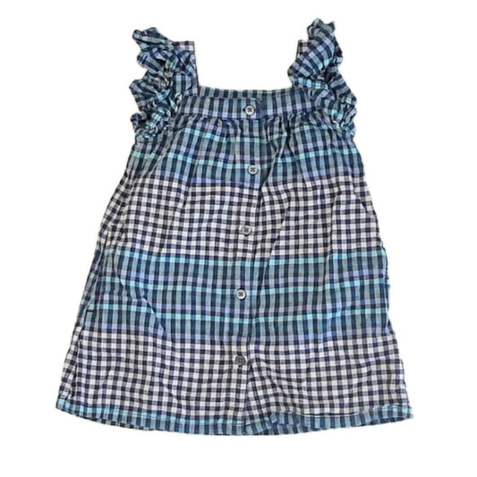 Tea Collection Girls Blue Check Dress Size: 3T Blue Check