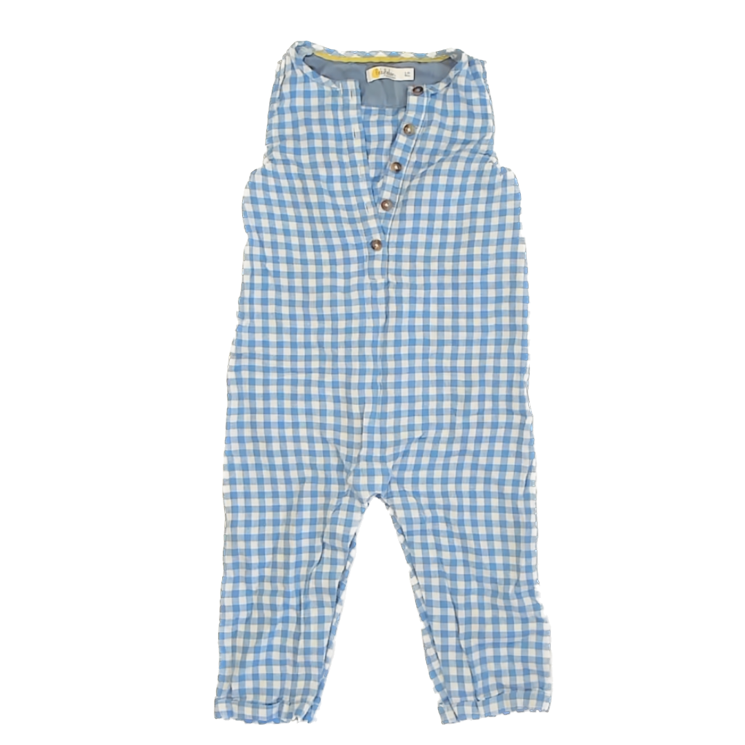 Boden Boys Blue Checked Romper Size: 2-3T Blue Checked