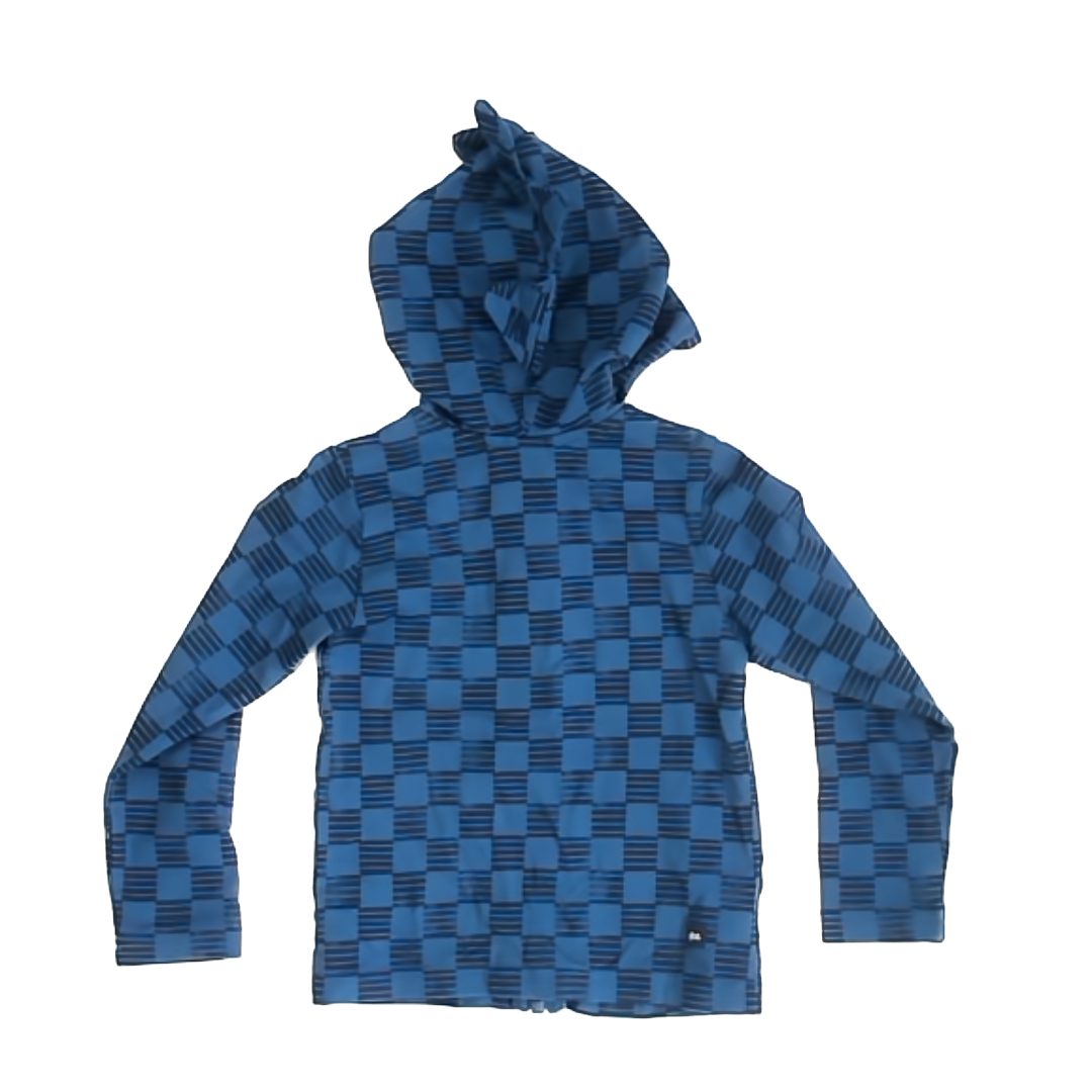 Tea Collection Boys Blue Checkered Hoodie Size: 2T Blue Checkered