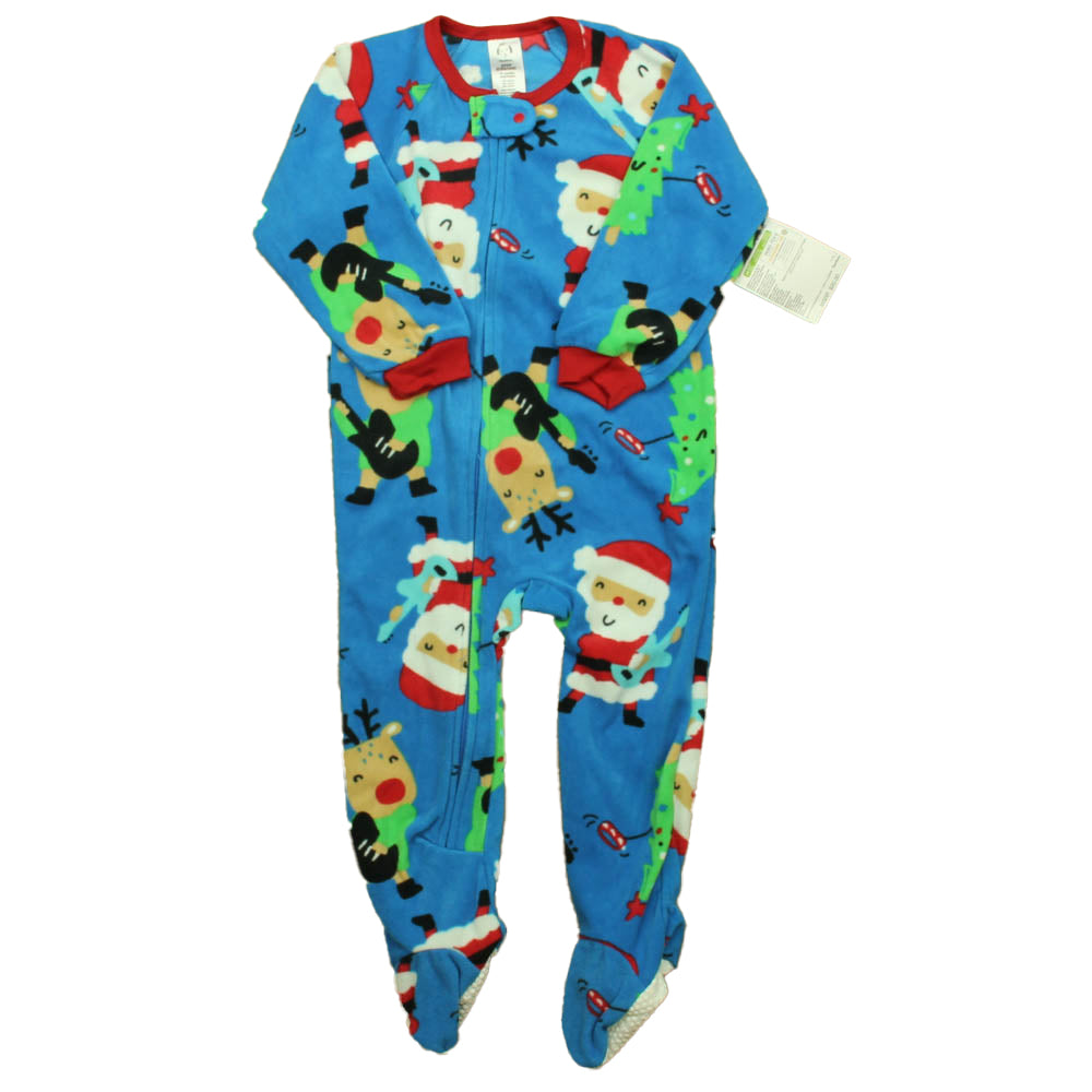 Gerber Boys Blue Christmas 1-piece Non-footed Pajamas Size: 24 Months Blue Christmas