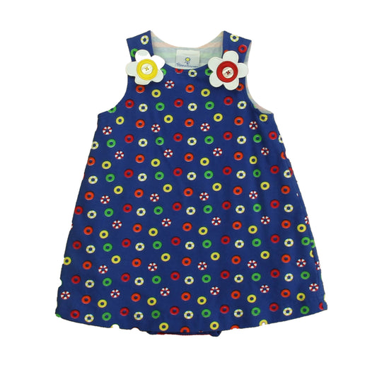 Florence Eiseman Girls Blue Circles Dress Size: 12 Months Blue Circles