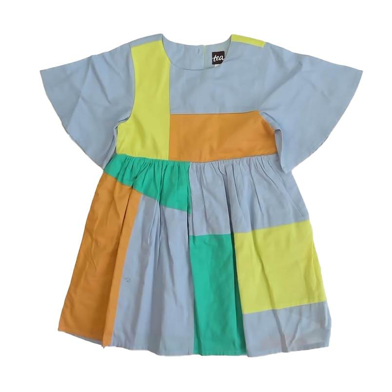 Tea Collection Girls Blue Colorblock Dress Size: 5T Blue Colorblock
