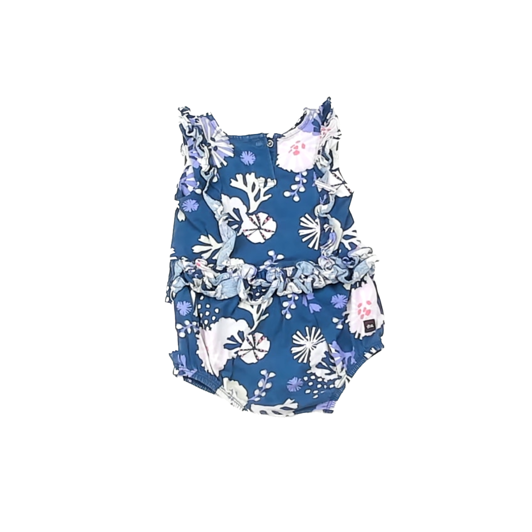 Tea Collection Girls Blue | Coral Reef Romper Size: 12-18 Month Blue | Coral Reef