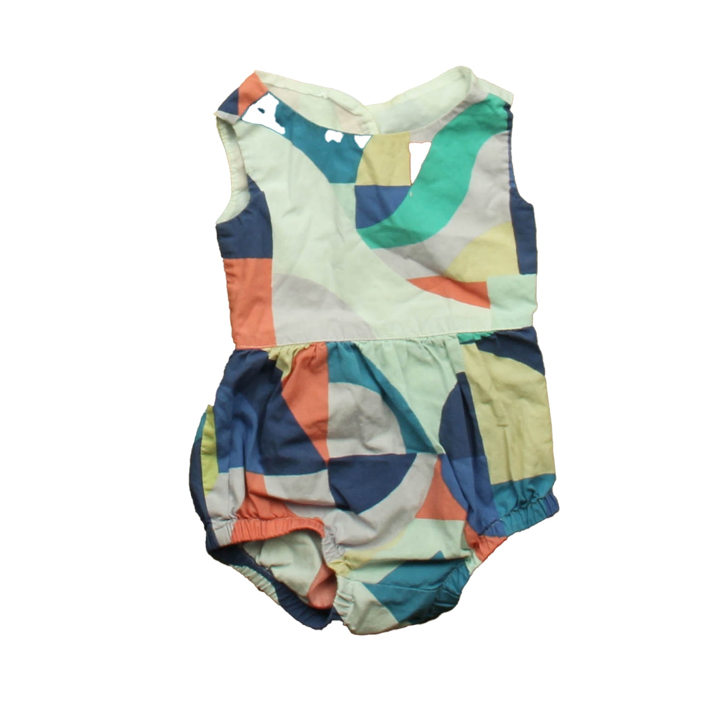 Tea Collection Girls Blue Coral Romper Size: 6-9 Months Blue Coral
