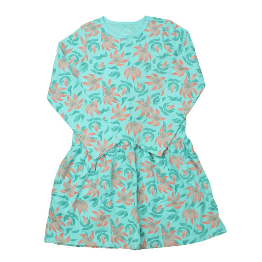 Mightly Girls Blue | Coral Dress Size: 6-14 Years Blue | Coral