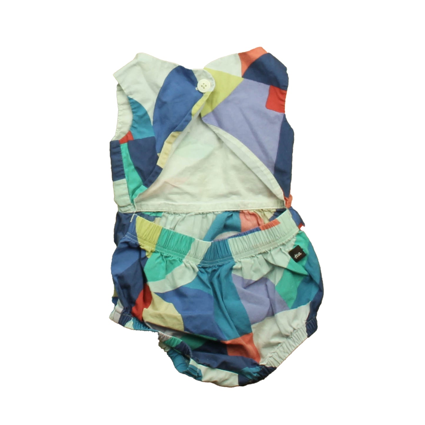 Tea Collection Girls Blue Coral Romper Size: 6-9 Months Blue Coral