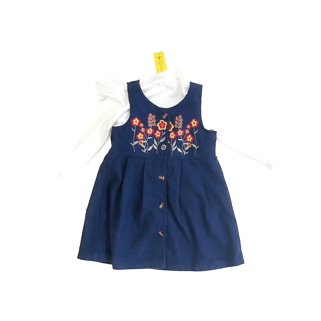 Shein Girls Blue Corduroy Jumper Size: 12-18 Months Blue Corduroy