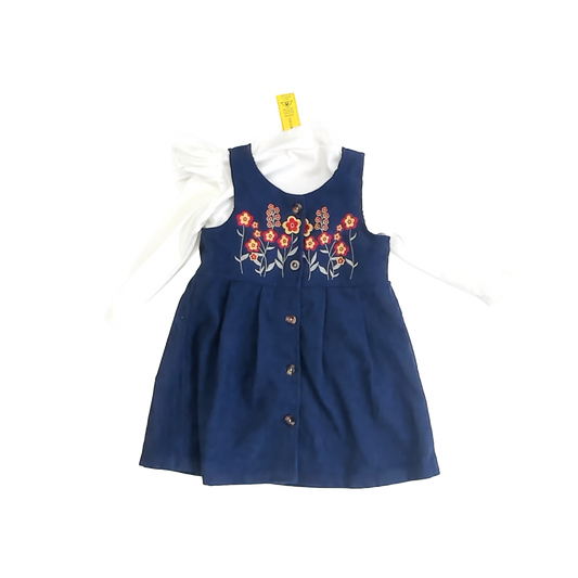 Shein Girls Blue Corduroy Jumper Size: 12-18 Months Blue Corduroy