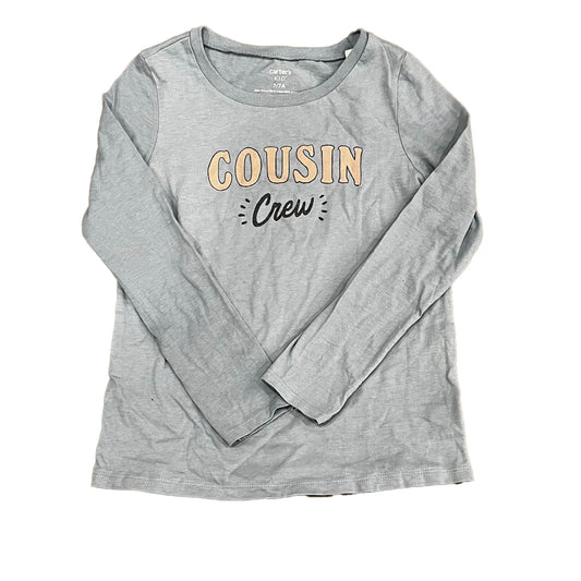 Carter's Girls Blue "Cousin Crew" Long Sleeve T-Shirt Size: 7 Years