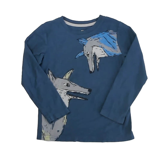 Tea Collection Boys Blue Coyotes Long Sleeve T-Shirt Size: 6 Years Blue Coyotes