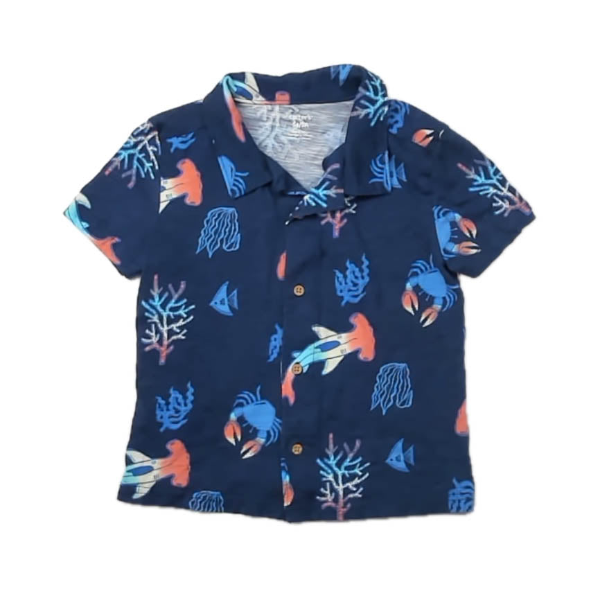 Carter's Boys Blue Crab Polo Shirt Size: 5T Blue Crab
