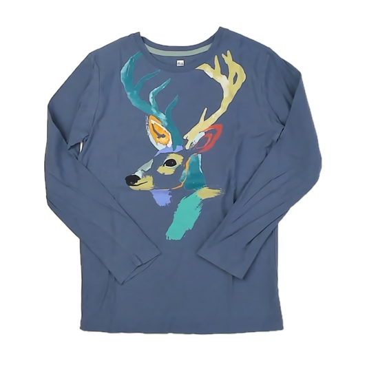 Tea Collection Boys Blue Deer Long Sleeve T-Shirt Size: 14 Years Blue Deer