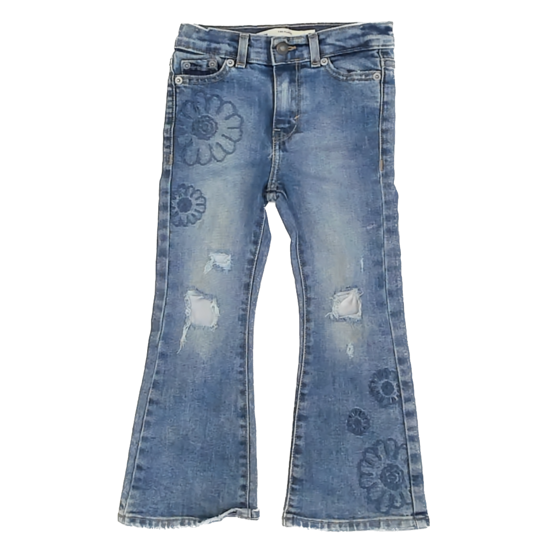 Levi's Girls Blue Denim | Floral Jeans Size: 5T Blue Denim | Floral