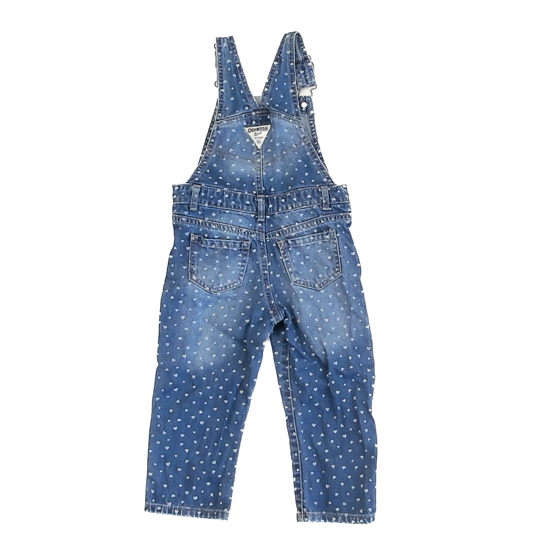 Osh Kosh Girls Blue Denim | Hearts Overalls Size: 3T Blue Denim | Hearts
