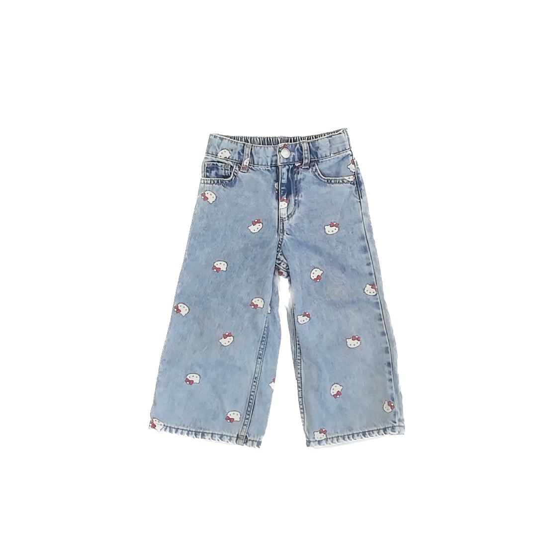 H&M Girls Blue Denim | Hello Kitty Jeans Size: 2T Blue Denim | Hello Kitty