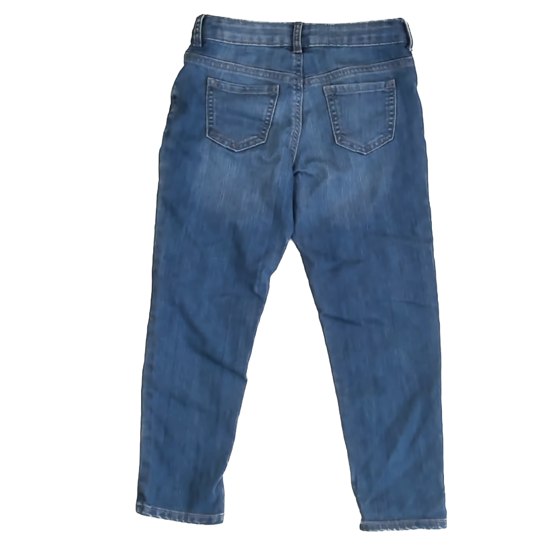 Gymboree Girls Blue Denim | Pink Floral Jeans Size: 7 Blue Denim | Pink Floral