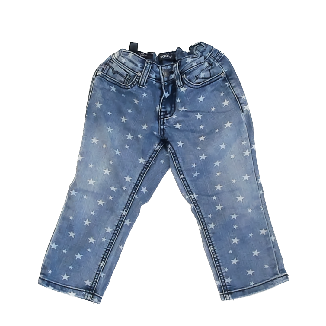 Vigoss Girls Blue Denim | Stars Jeans Size: 6 Years Blue Denim | Stars