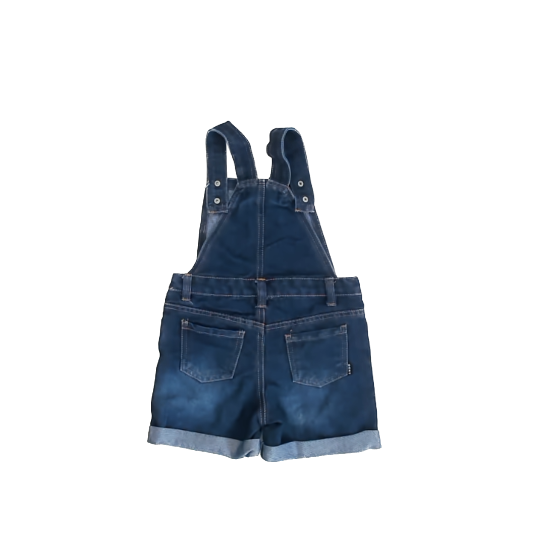 DKNY Girls Blue Denim Overall Shorts Size: 5 Blue Denim