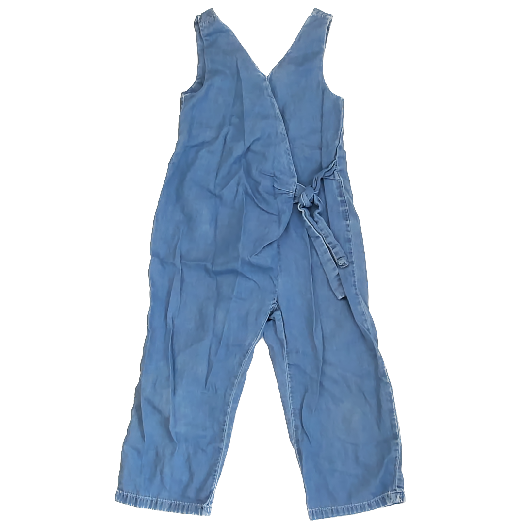 Zara Girls Blue Denim Romper Size: 6 Blue Denim