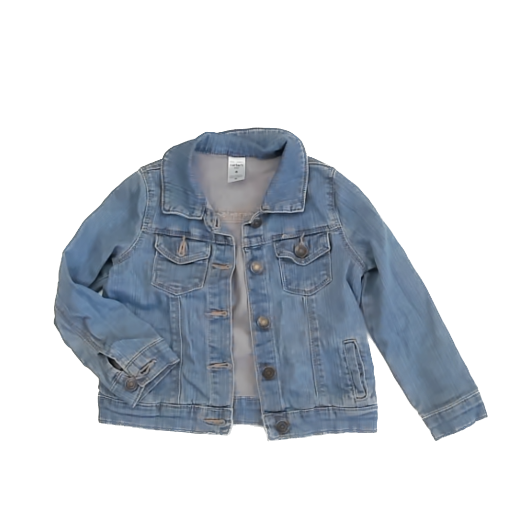 Carter's Girls Blue Denim Jacket Size: 4T Blue Denim