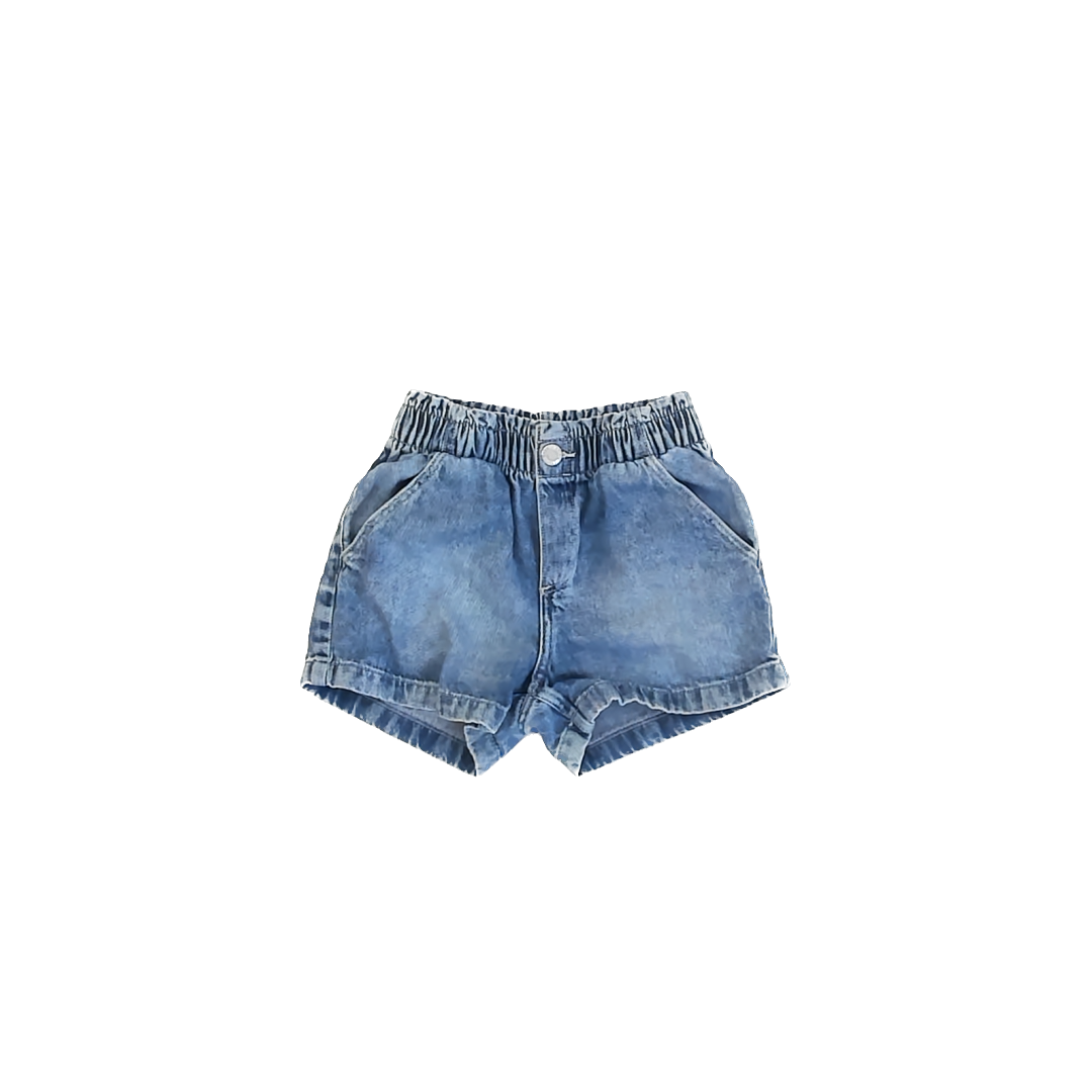 H&M Girls Blue Denim Jean Shorts Size: 6 Years Blue Denim