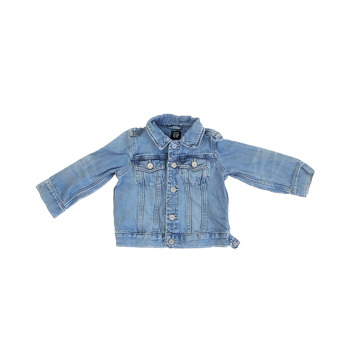 Gap Girls Blue Denim Jacket Size: 18-24 Months Blue Denim