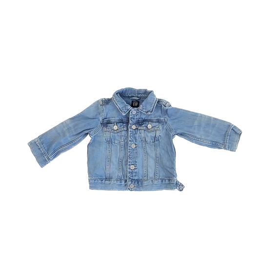 Gap Girls Blue Denim Jacket Size: 18-24 Months Blue Denim
