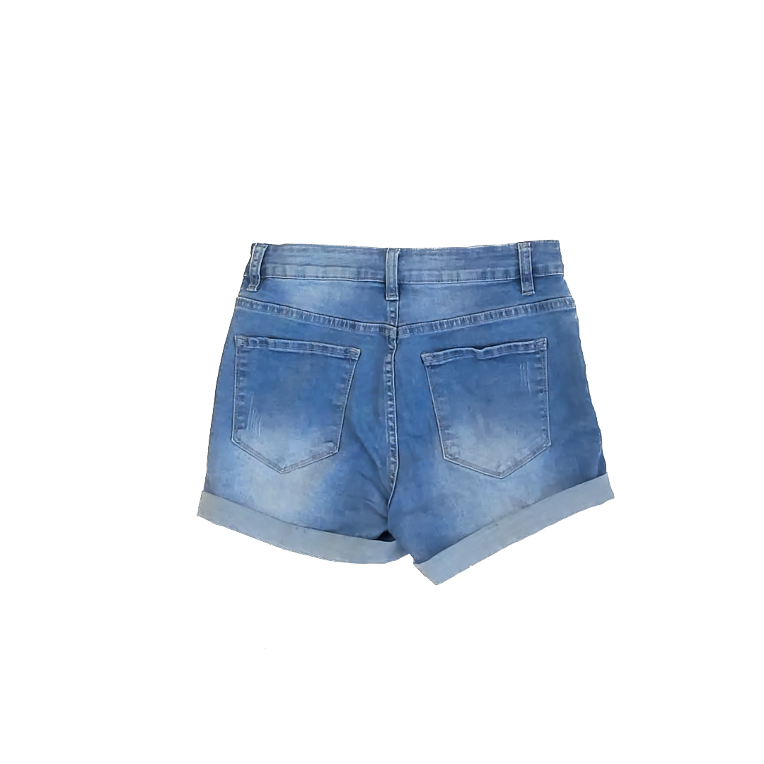 Unknown Girls Blue Denim Jean Shorts Size: S Blue Denim