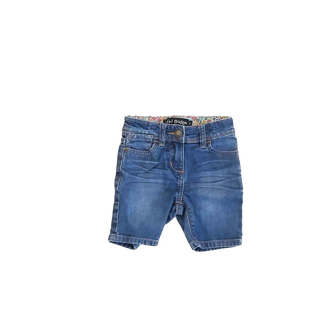 Mini Boden Girls Blue Denim Jean Shorts Size: 3T Blue Denim
