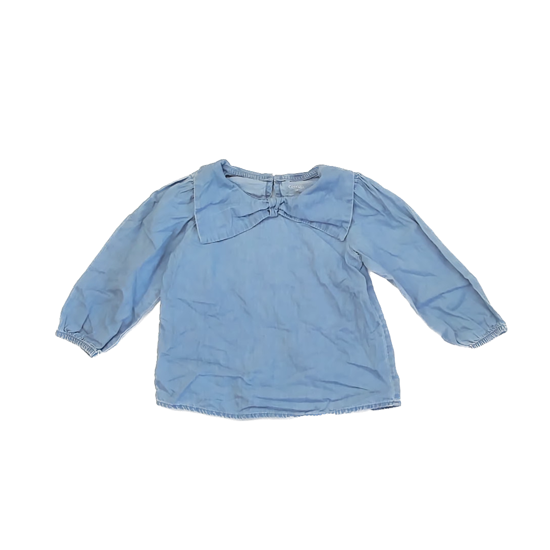 George Girls Blue Denim Blouse Size: 4T Blue Denim