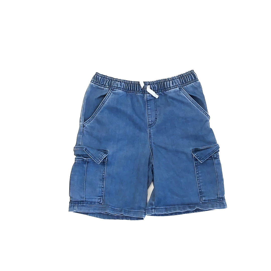 Epic Threads Boys Blue Denim Cargo Shorts Size: L Blue Denim