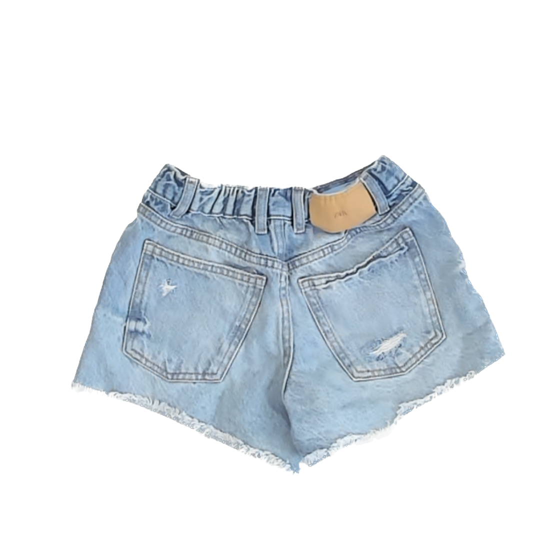 Zara Girls Blue Denim Jean Shorts Size: 9-10 Years Blue Denim