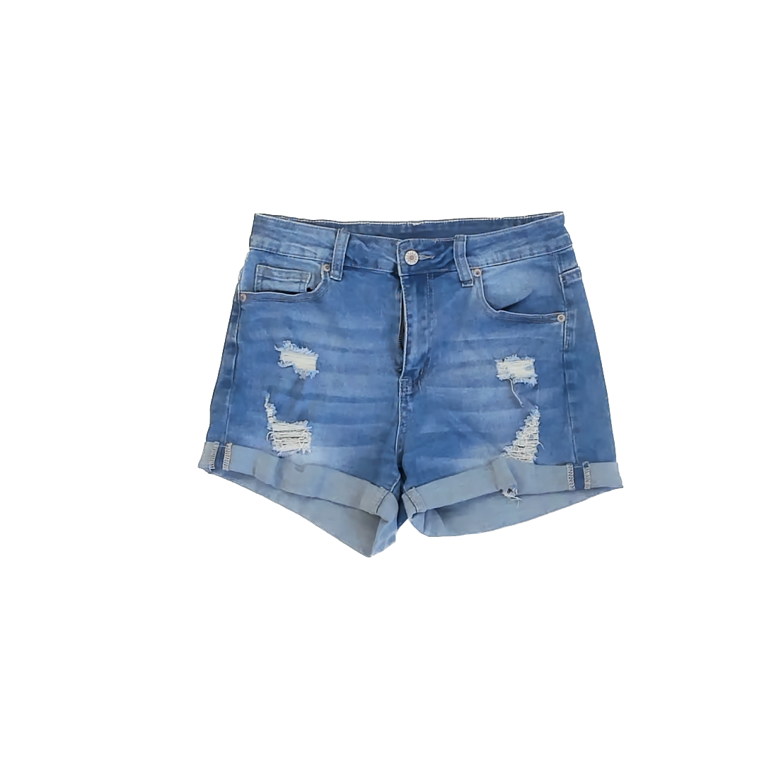Unknown Girls Blue Denim Jean Shorts Size: S Blue Denim