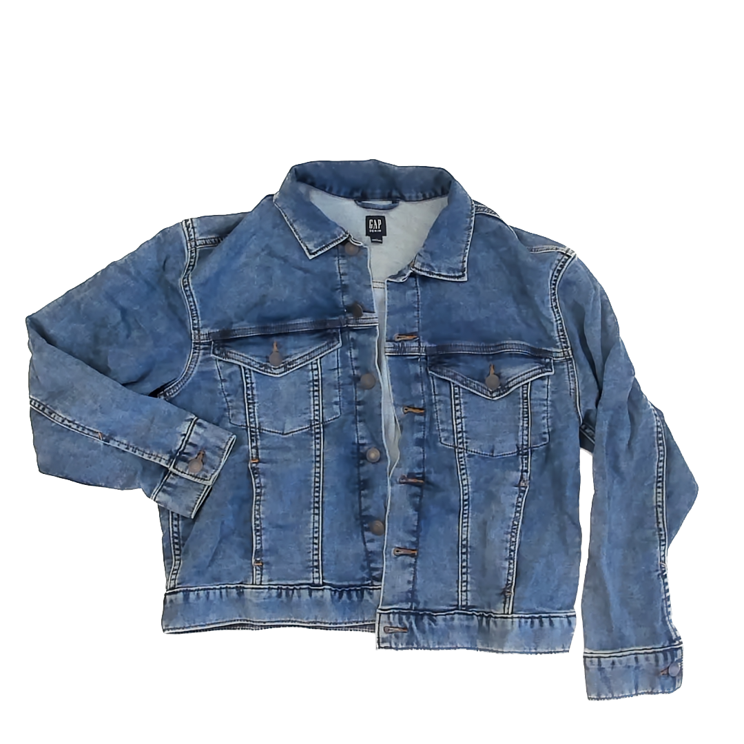 Gap Boys Blue Denim Jacket Size: XL Blue Denim