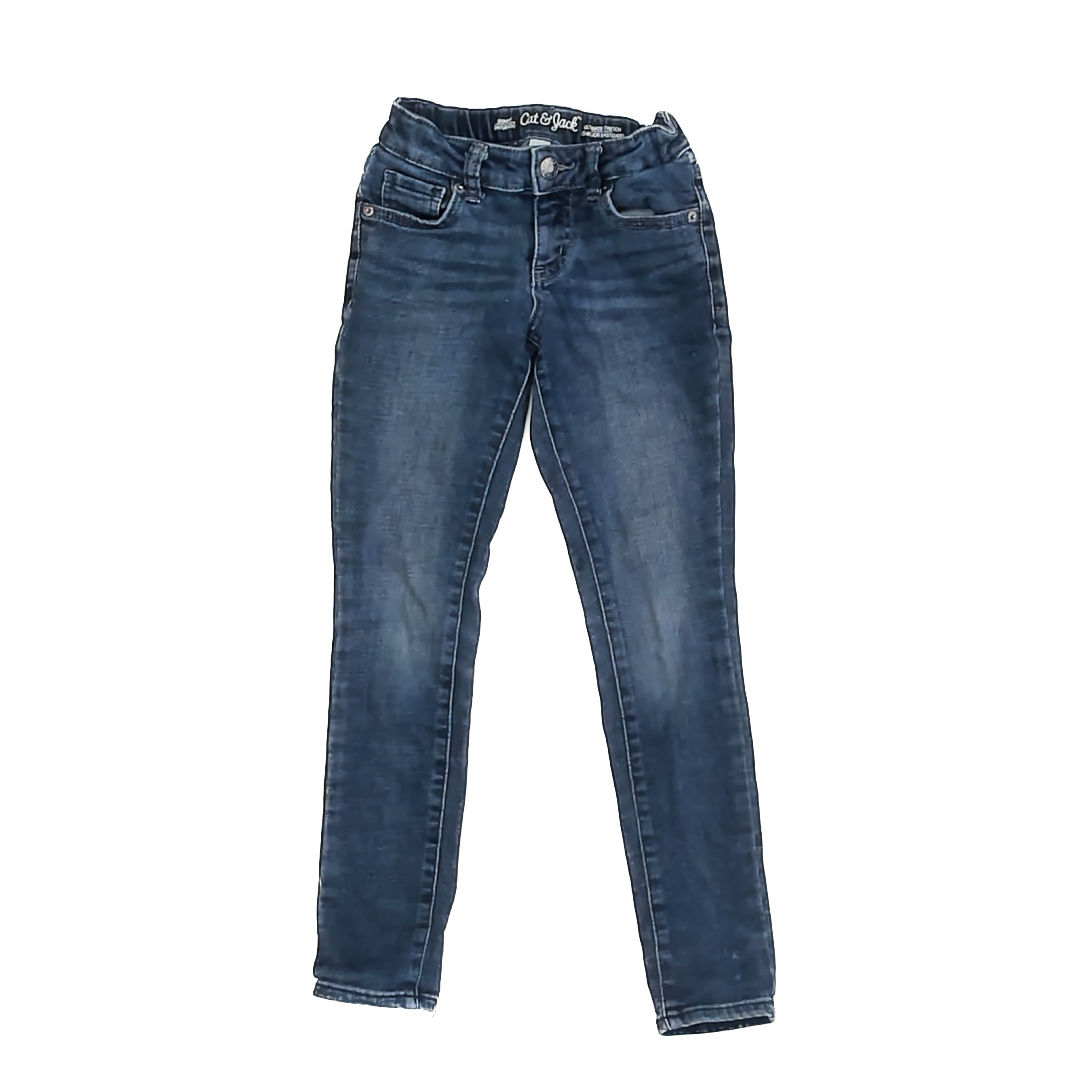 Cat & Jack Girls Blue Denim Jeans Size: 7 Blue Denim