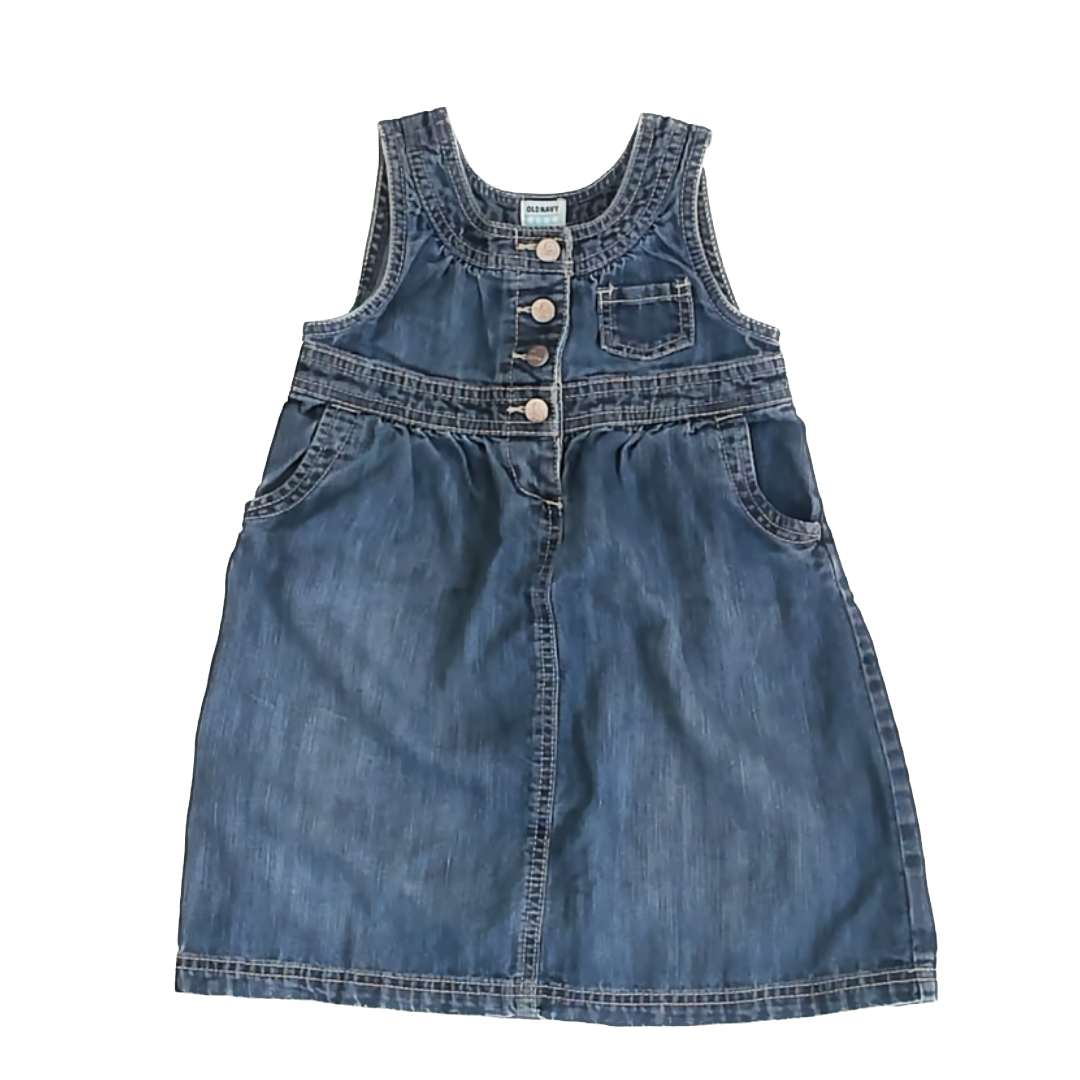 Old Navy Girls Blue Denim Dress Size: 5T Blue Denim