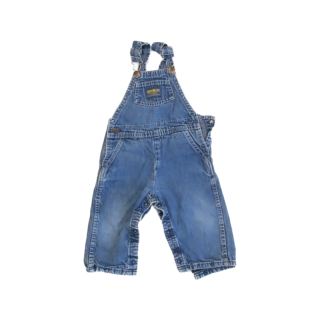 Osh Kosh Unisex Blue Denim Overall Shorts Size: 24 Months Blue Denim
