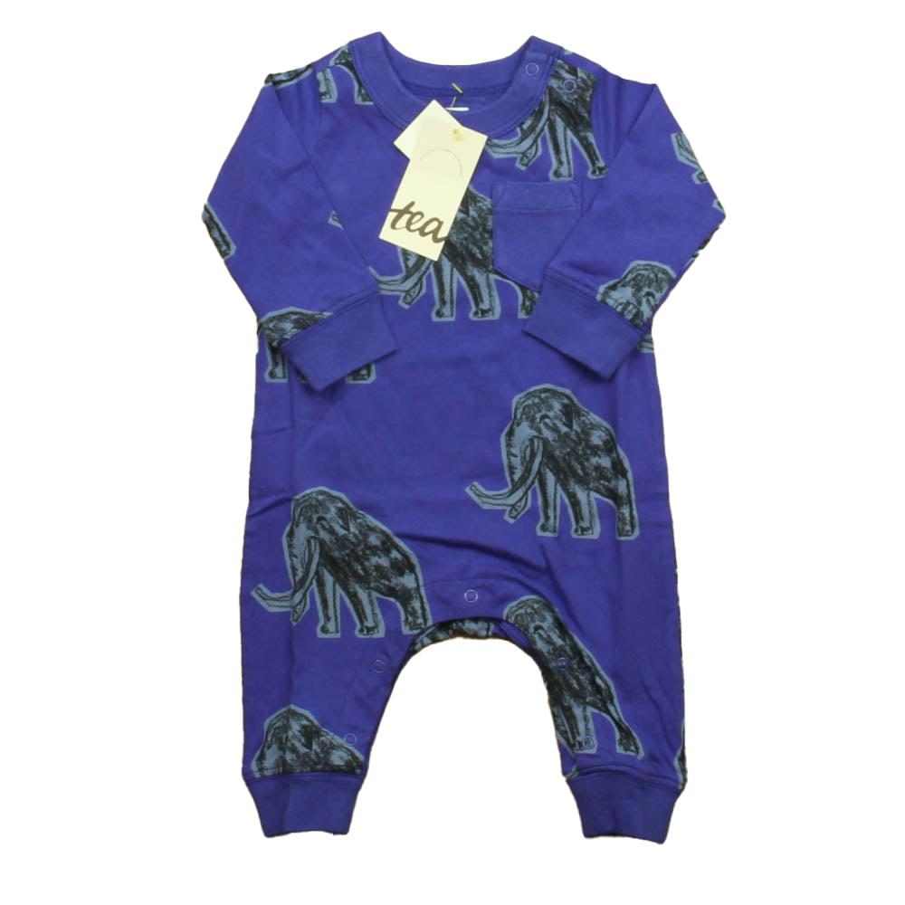 Tea Boys Blue Dino Romper Size: 0-3 Months