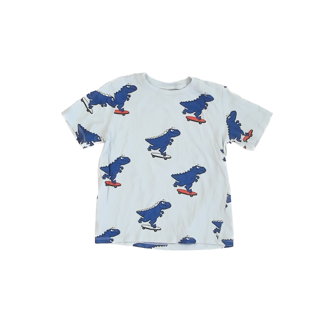 H&M Boys Blue Dinosaur T-Shirt Size: 5T-6Y Blue Dinosaur