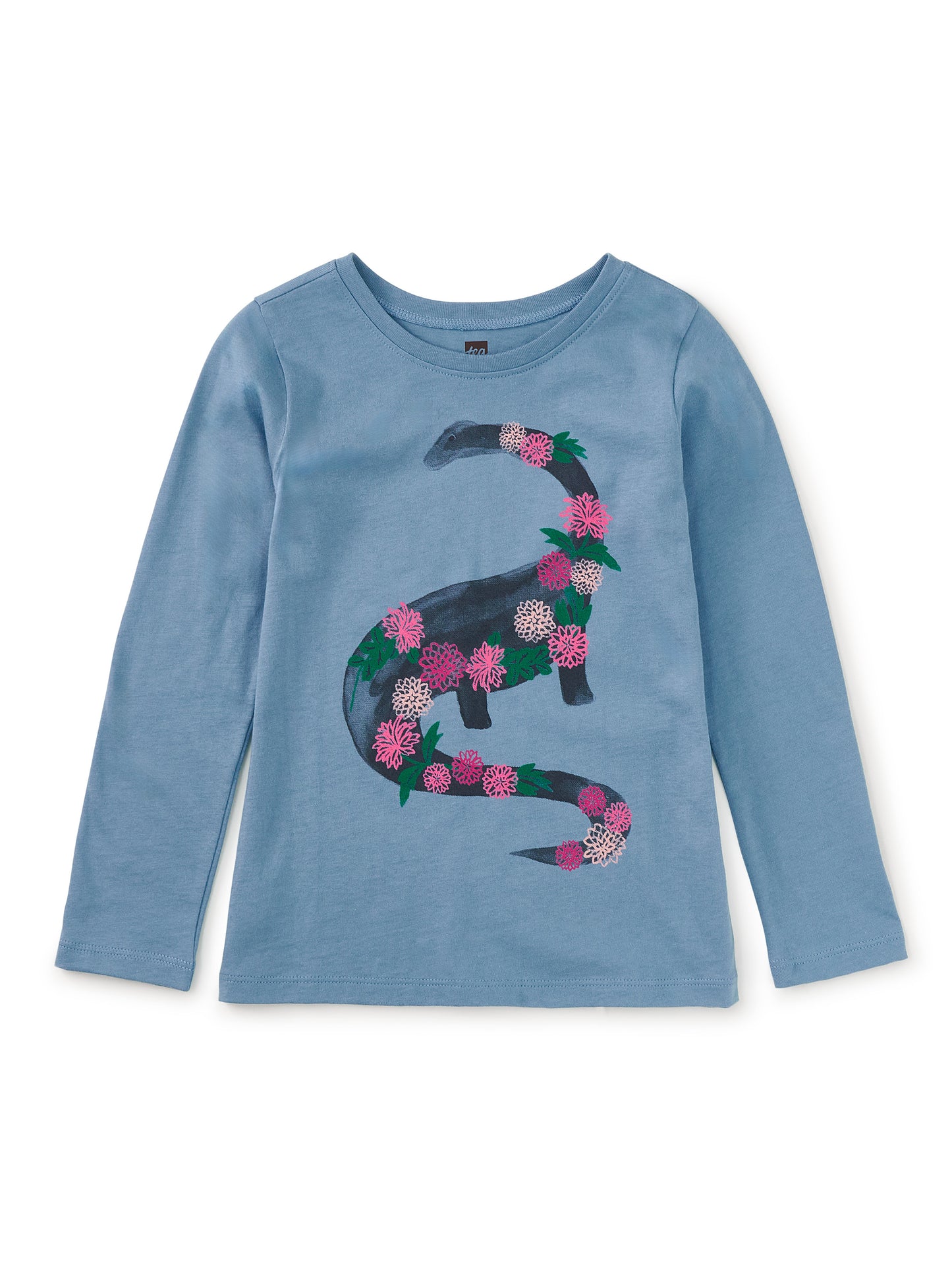 Tea Collection Girls Blue Dinosaur Long Sleeve T-Shirt Size: 5T Blue Dinosaur