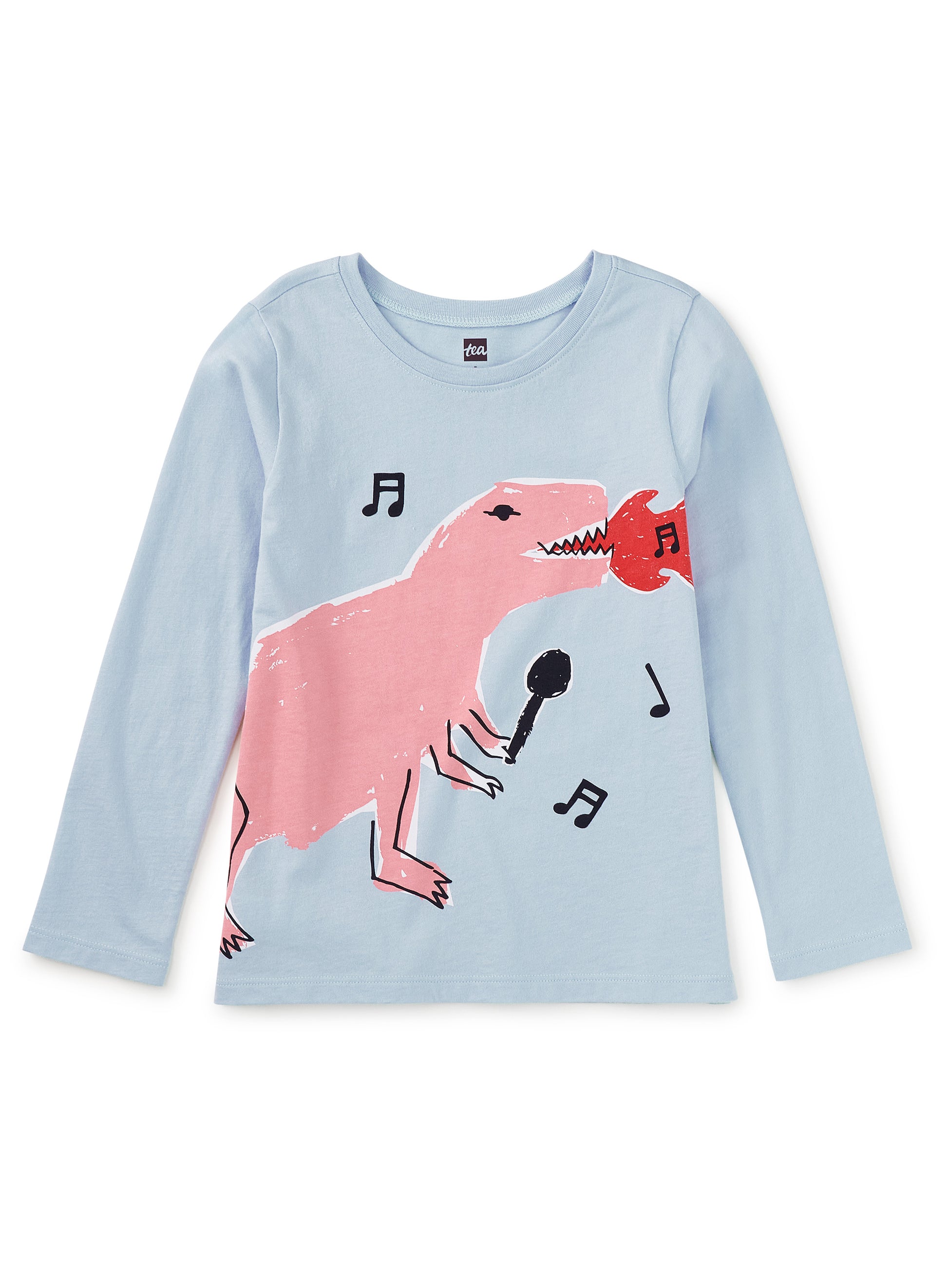Tea Collection Girls Blue Dinosaur Long Sleeve T-Shirt Size: 5T Blue Dinosaur