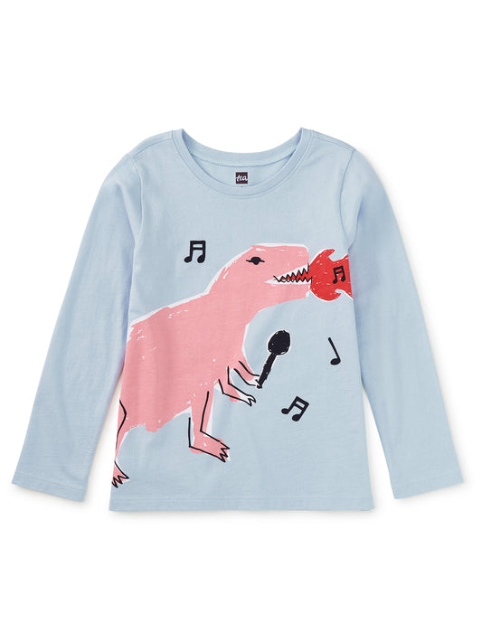 Tea Collection Girls Blue Dinosaur Long Sleeve T-Shirt Size: 5T Blue Dinosaur